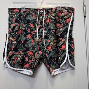 Star Wars Mens Swim Trunks 3XL Black Tropical Yoda Floral Board Shorts Beachwear